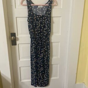 Kaileigh Blue Floral Cropped Jumpsuit